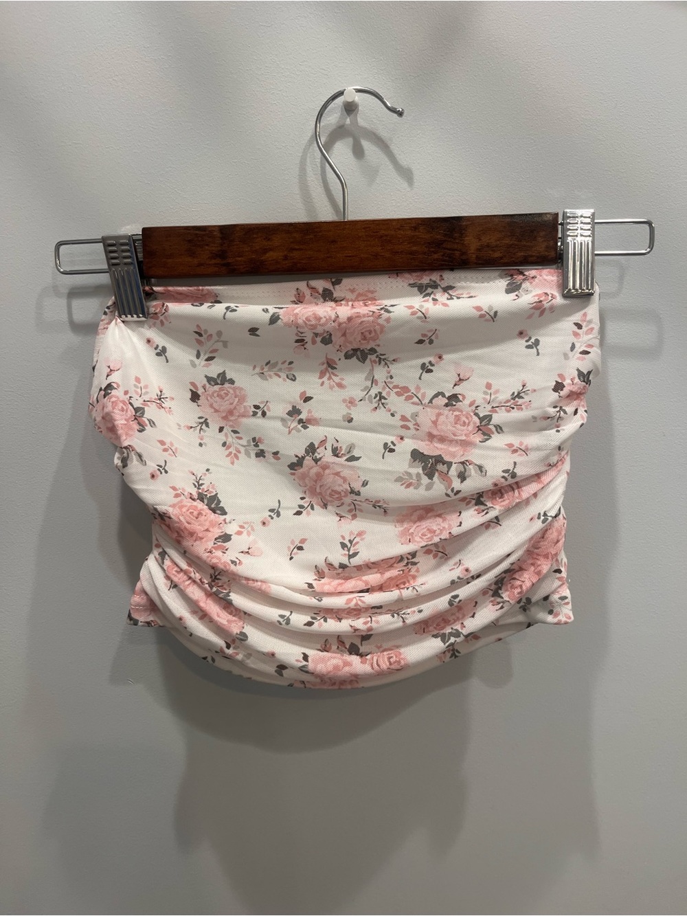 Floral tube top cropped